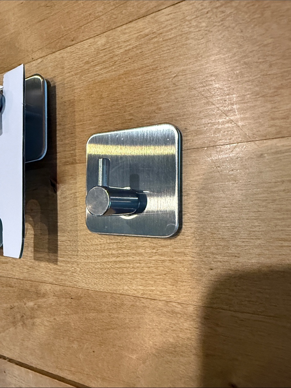 Adhesive Holder Hooks - Brushed Silver Hardware. A Set of 6. New!